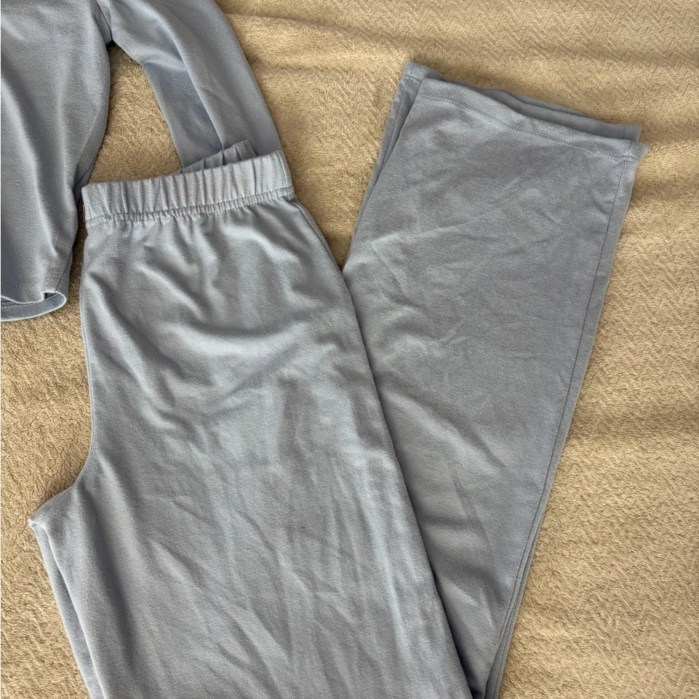 Pink Rose Light Blue Button-Front Top - Picture 2 of 4